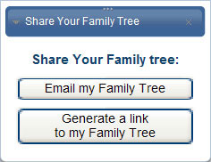 Share your family tree by emailing a link or by posting on popular sites like Facebook